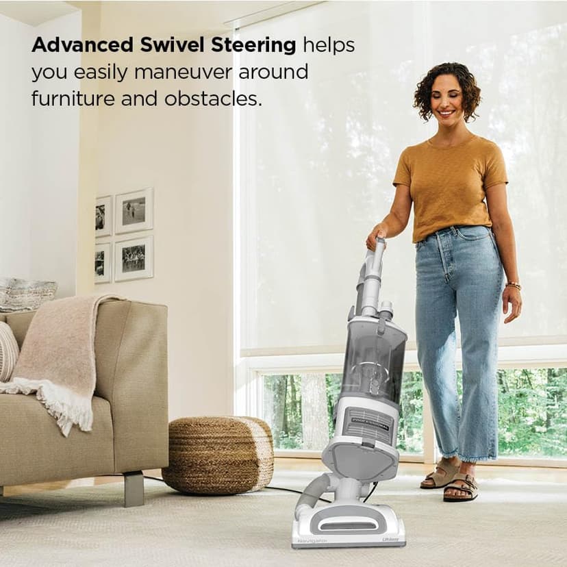Shark | Upright Vacuum Cleaner | Navigator Lift-Away | Swivel Steering | HEPA Filter | Vacuum for Pet Hair | Crevice Tool & Dusting Brush Included | For Carpets & Hard Floors | White/Silver | NV356E