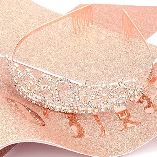 Casoty 60th Birthday Sash and Tiara for Women, 60th Birthday Decorations Women, Rose Gold 60th Crown and "60 & Fabulous" Sash Set, 60 Birthday Decorations for Women, 60th Birthday Gifts for Women