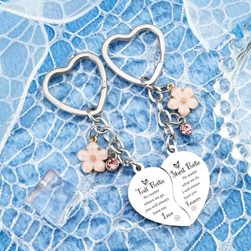 Bestie Gifts Friendship Keychain Bestie Birthday Gifts for Women Friendship Gift for Besties Bff Gift for Women Girls Friends Bff Stuff for Besties Christmas Presents for Her Matching Key Ring