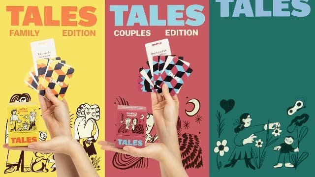 TALES 150 Conversation Cards, Family Edition, Perfect for Family Games for Adults, Teens, and Kids, Family Dinners, Game Nights, Gifts, Holidays, and Gatherings, Prompts for Meaningful Connections