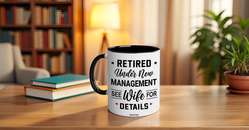 WHIDOBE Christmas Gift For Retired Men Women - Retirement Mug - Retirement Gifts - Retired Under New Management See Wife For Details Present - Retiree Gift For Husband, Dad, Boyfriend, Boss, Coworker