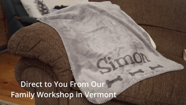 Custom Catch Personalized Dog Blanket - Gray or Beige - Small