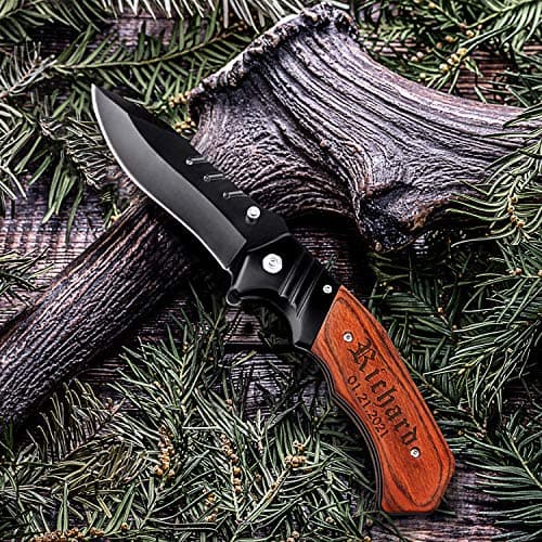 Fodiyaer Personalized Engraved Pocket Knife With Gift Box - Custom Knifes For Husband, Boyfriend, Dad, Son, Brother, Uncle, Grandpa As Birthday, Anniversary, Father's Day, Christmas Gifts