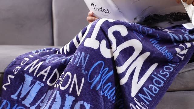 Ships Next Day, Personalized Blankets and Throws Custom Blanket with Name Customized Flannel Blanket for Kids Christmas Blanket Gifts for Teen Girls Boys