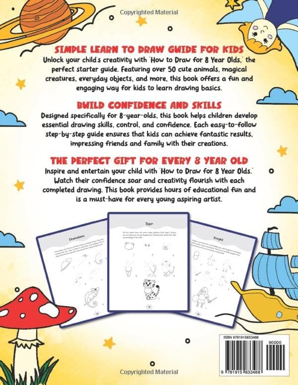 How to Draw for 8 Year Olds: Learn to Draw Cute Animals, Food, Gifts and Other Cool Things | Book for Kids Age 8 (How to Draw Everything for Kids)