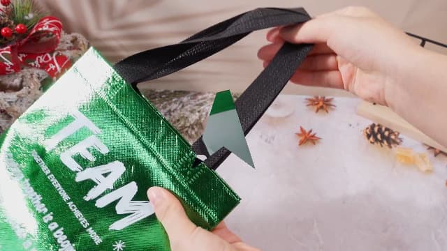 SilTriangle 30 Pcs Christmas Team Appreciation Gift Bags Bulk Xmas Green Red Bags with Handle 7.87 x 10.23 x 3.93 Inch Reusable Totes for Employees Coworker Staff Christmas Party Favors Supplies