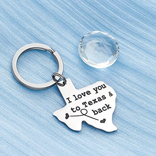 Texas Keychain Long Distance Relationships Gifts I Love You to Texas and Back