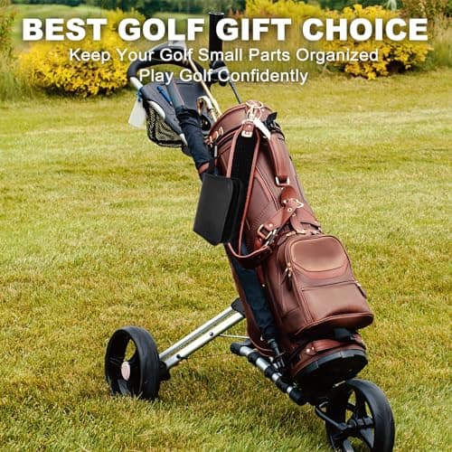 Golf Accessories for Men and Women, Golf Gifts for Him with Leather Case, Golf Brush, Golf Balls, Golf Tees, Golf Ball Clamp, Golf Divot, Golf Ball Line Marker Tool,Golf Ball Marking Stencils