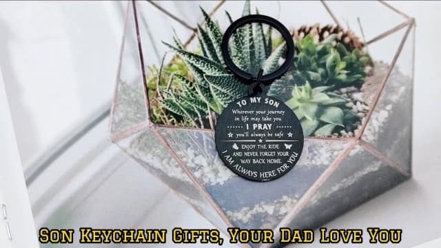 ENGZHI Son Keychain, Son Gifts for Teen Boys, Adult Son Gradution 2025 Present for Birthday Fathers Day Valentines