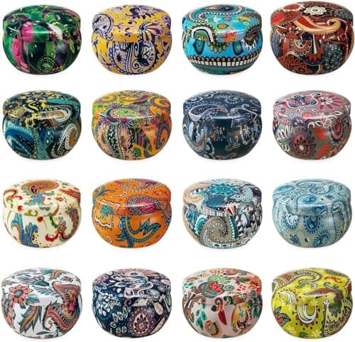 Scented Candles Gift Set, Natural Soy Wax Portable Travel Tin with Strongly Fragrance Essential Oils for Stress Relief and Aromatherapy - 16 Pack