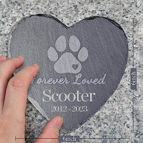 Dog Memorial Gifts for Loss of Pet - Personalized Loss of Dog Memorial Stone - Loss of Cat Sympathy Stone - Personalized Pet Loss Gifts - Sympathy Gift for Dog Passing Away - 4*4 Inches Memorial Stone
