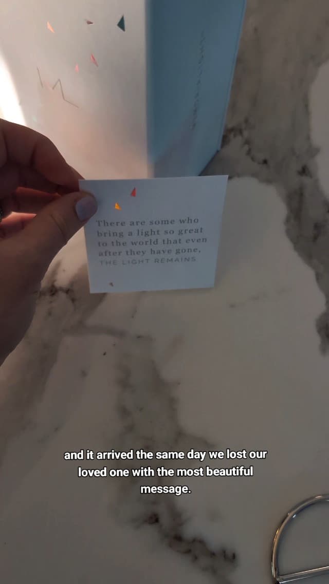 Memorialight Tabletop Sympathy Gift with Stand, Crystal Ornament Rainbow Maker, Unique Memorial Gift, Loss of Family & Loved Ones, Miscarriage or Grief Gift, Best for Bereavement & Daily Remembrance