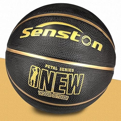 Senston 27.5‘’/29.5'' Basketball Outdoor Indoor Rubber Basketball Ball for Kids/Adult Official Size 5/7 Basket Ball with Pump