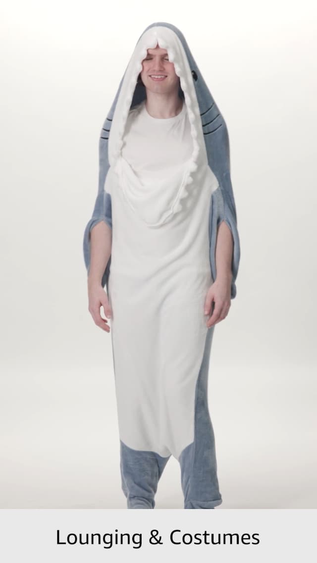 Shark Blanket Hoodie Onesie for Adult & Kid, Wearable Shark Sleeping Bag, Soft Cozy Onesie Costume