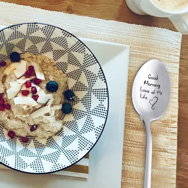 Husband Boyfriend Anniversary Birthday Gifts Wife Girlfriend Good Morning Love of My Life Coffee Tea Ice Cream Spoon for Him Her Valentines Day Gifts for BF GF Teaspoons Tablespoon