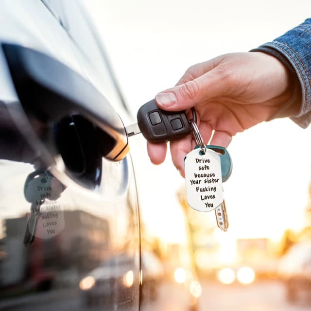 CINDYHE Drive Safe I Love You Keychain for Brother Sister Best friend Keychain Gift