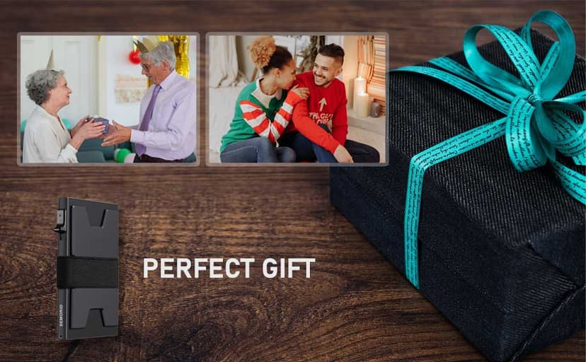 SEMORID Slim Aluminum Card Holder Wallet for Men, Durable Expandable Backplate, RFID Blocking Minimalist Metal Pop Up Wallet, Holds 12+ Cards Plus Cash (Black)