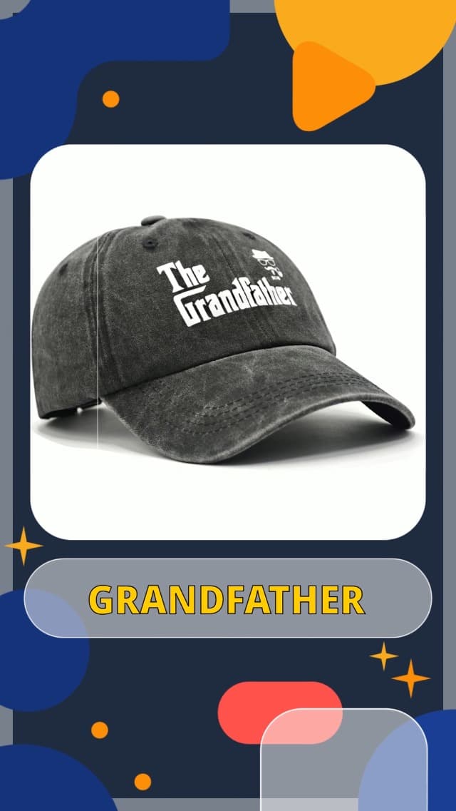 Gifts for Grandfather, Grandpa Hat, Grandfather Father Day Christmas Birthday Gift Ideas, Adjustable Baseball Cap