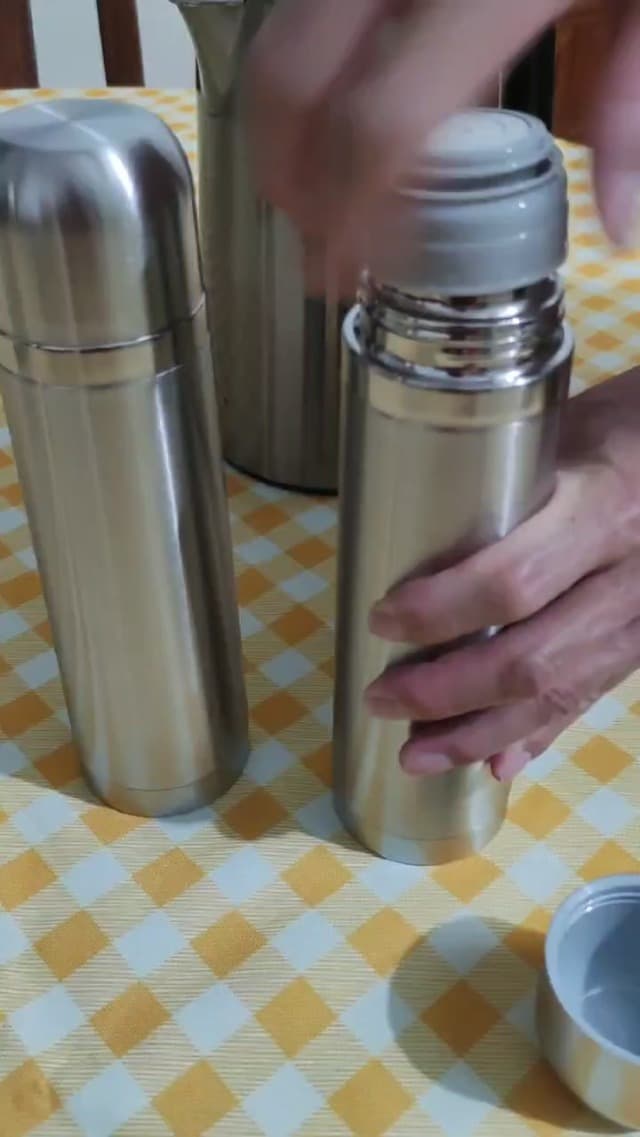 Stainless Steel Thermal Bottle Vacuum Insulated Coffee Trave Mug for Hot and Cold Drinks Double Walled Sport Water Flask with Cup 17Oz/500Ml(Silver)