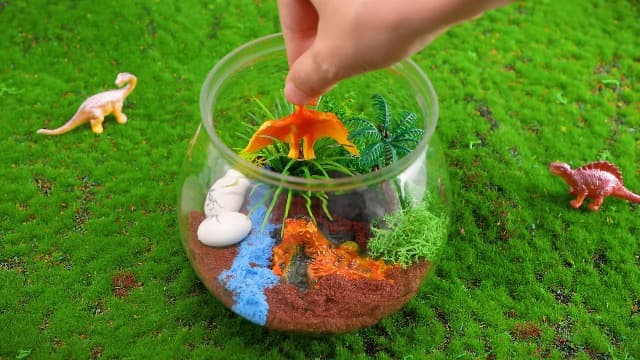 RONSTONE Dinosaur Toys for Boys - Dinosaur Terrarium Kit for Kids - Christmas Birthday Gifts for Boys Ages 4 5 6 7 8 Year Old - Light Up DIY Dinosaur Arts and Crafts for Boy and Kids