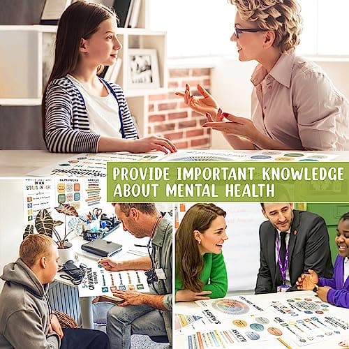 10 Pcs Care Mental Health Posters, Mental Health Matters Poster, Therapy Office Decor, Counseling Office Must Haves, School Counselor PR Colorful (Colorful)