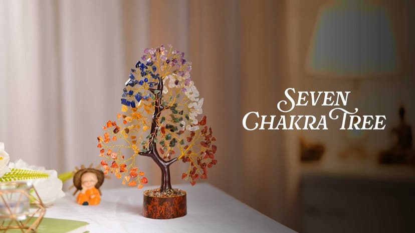 YATSKIA 7 Chakra Tree of Life, Crystals and Healing Stones, Birthday Gifts for Women - Crystal Tree for Positive Energy, Home Office Decor, Spiritual Gifts for Women