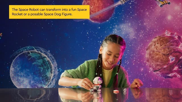 LEGO Creator 3 in 1 Space Robot Toy - Building Toy Kit for Kids with 3 Options, Robot, Spaceship, or Dog - 8 Year Old Boy & Girl Birthday Gifts - 31164