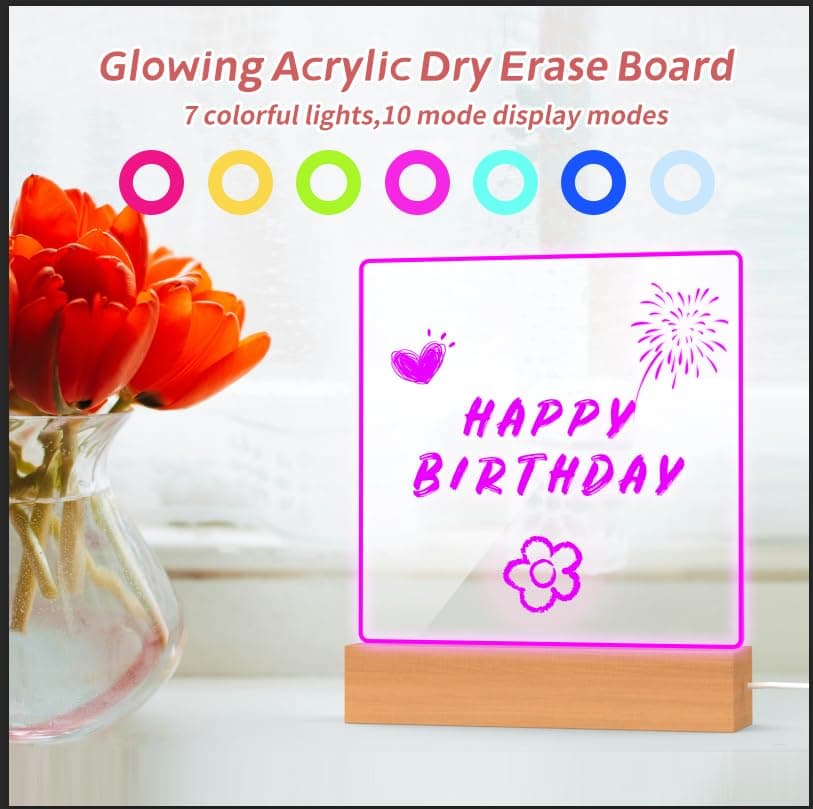 Gifts for Women Men Girls-Personalized DIY Night Light Message Board with Erasable Pen,Room/Home/Office Décor,Best Gift for Mother's Day/Father'sday/Birthday/Wedding/Anniversary