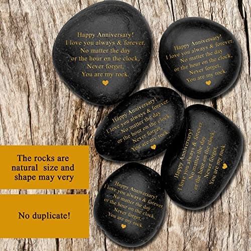 Happy Anniversary Decorative Stones Rock - Heartwarming You are My Rock Wedding Presents, Inspiring Anniversaries Keepsake for Her, Decorative Accessories Anniversary Present for Him