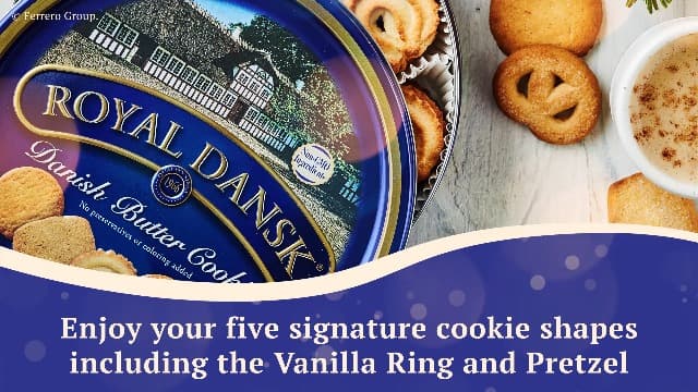 Royal Dansk Holiday Cookie 4 Pack, Exclusive Amazon Multipack of Original Danish Butter Cookies, Festive Tins for Christmas Gifts, Made with Real Butter, Non-GMO Ingredients