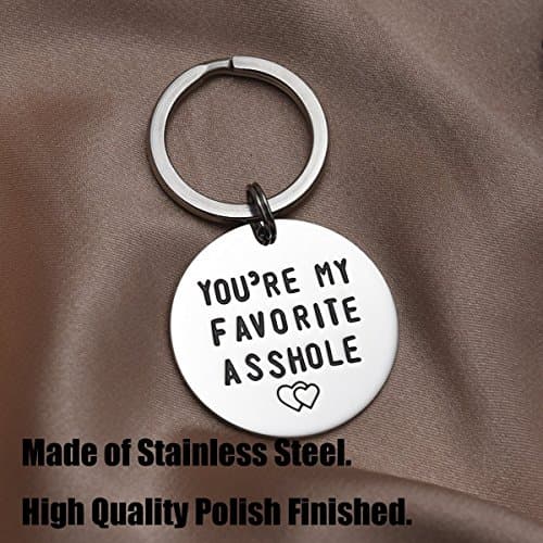 LParkin You're My Favorite Asshole Keychain Funny Man Gift Valentines Day for Husband Boyfriend Gifts