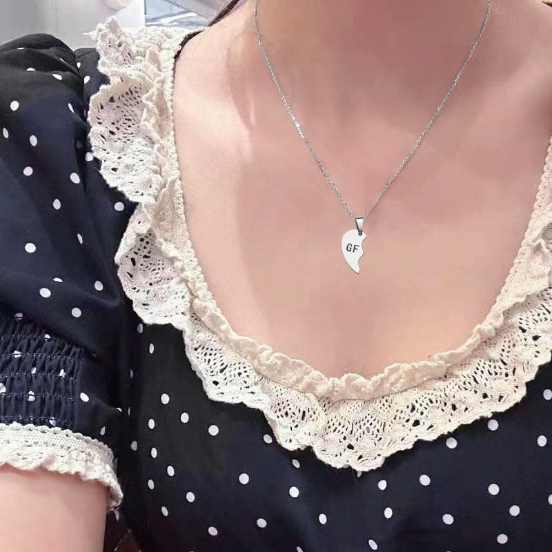 Matching Boyfriend and Girlfriend Necklace Bf Gf Couple Gifts for Him and Her Boyfriend Birthday Gift from Girlfriend Valentines Gifts Necklace for Couples Gf Bf Graduation Gift
