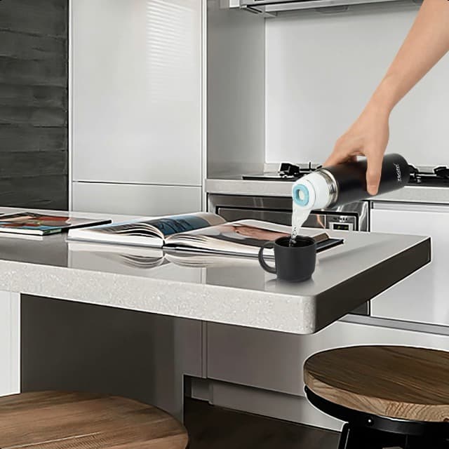 Vacuum Flask for Hot Drinks With Handle Coffee Cup Travel Mug Double Walled Sports Bottle Insulated Stainless Steel Tumblers Water Bottles Metal