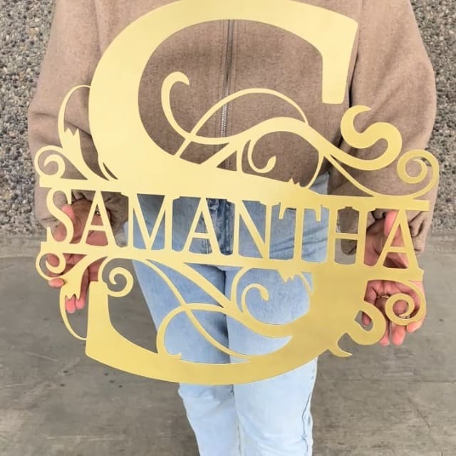 Personalized Metal Name Signs, Split Letter Monogram Wall Art Decor, Durable Steel Family Last Name Decor, Custom Signs Indoor or Outdoor, Personalized Wedding Gifts, Housewarming Gift