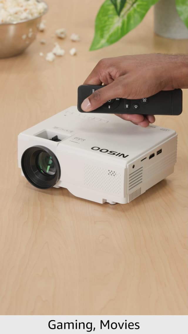 Projector with WiFi and Bluetooth, Upgrade Outdoor Projector, Mini Movie Projector Supports 1080P Synchronize Smartphone Screen by WiFi/USB Cable for Home Entertainment