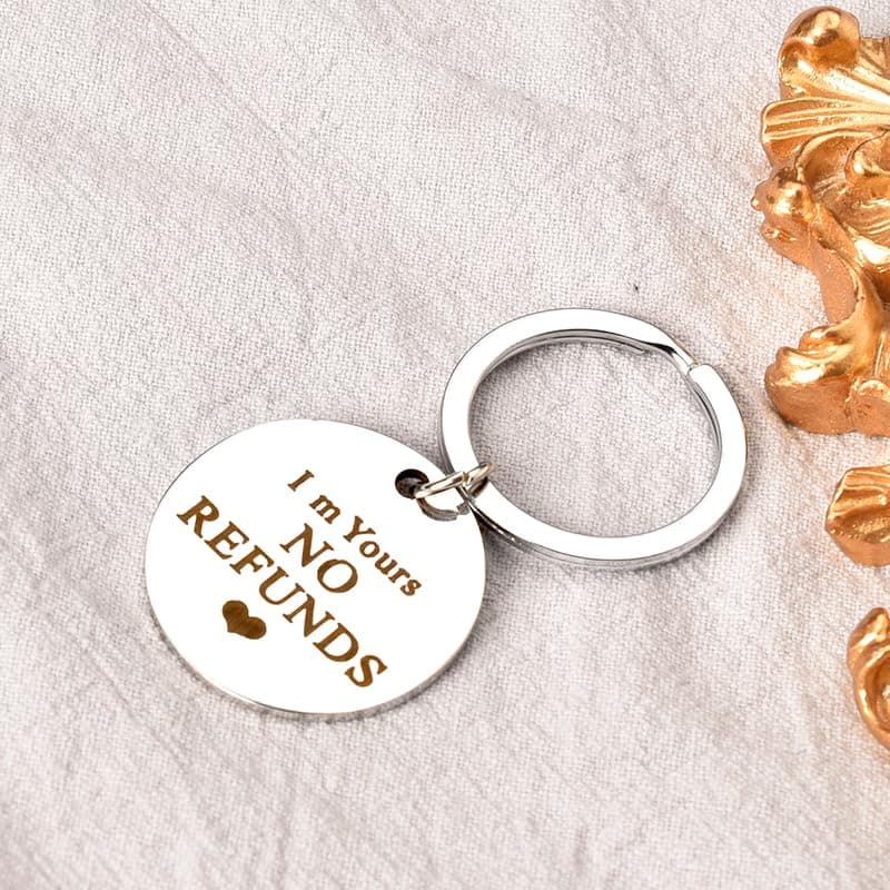 I'm Yours Keychain - Husband Birthday Gift from Wife, Wedding Anniversary, Engagement for Couples, Funny Boyfriend BF Gifts for Him from GF Girlfriend, Fiancee, Bride, Christmas for Her Women