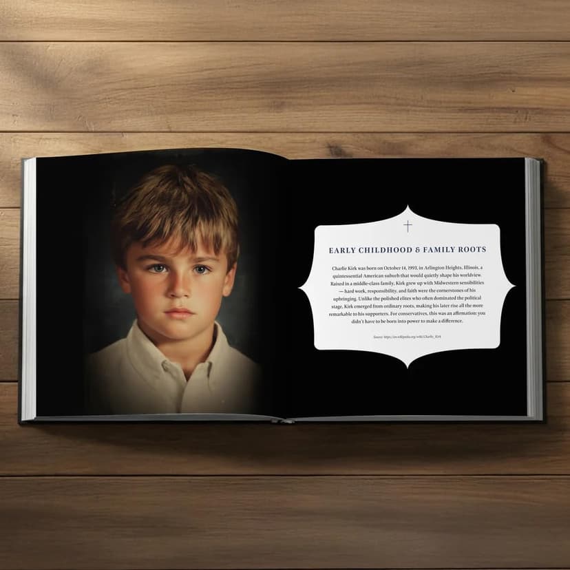 Generic Charlie Kirk Visual Biography – 30-Page Printed Collectible Photo Portfolio | Coffee-Table Keepsake with Captions & Dates (Not a Book/No ISBN)