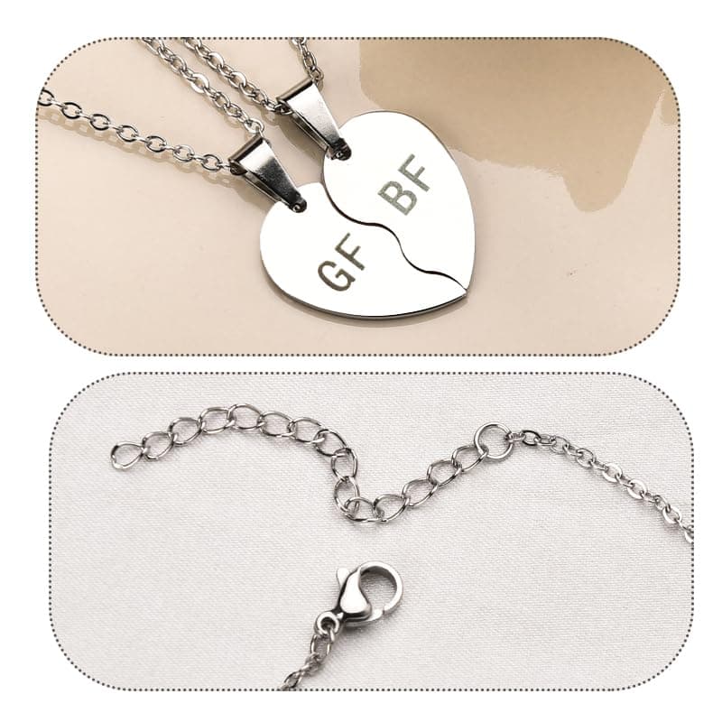 Matching Boyfriend and Girlfriend Necklace Bf Gf Couple Gifts for Him and Her Boyfriend Birthday Gift from Girlfriend Valentines Gifts Necklace for Couples Gf Bf Graduation Gift