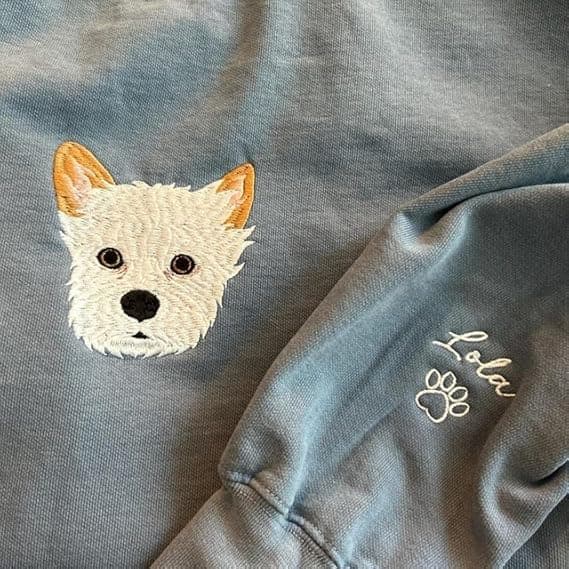 Custom Pet Embroidered Sweatshirt, Custom Dog Face Embroidered Sweatshirt, Dog Mom Sweater,Cat Sweater, Unique Gifts For Pet Lovers, Personalized Gift For Mom
