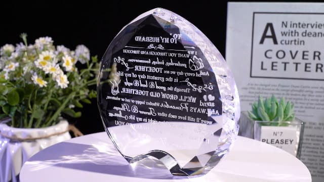 QIANWEI Husband gifts from wife Unique - Crystal Engraved Gifts for Husband Personalized Who Want Nothing - HUSBAND Birthday Anniversary Fathers Day Christmas Valentines Day Gifts Ideas for My Man