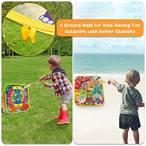 Bean Bag Toss Game for Kids - Cornhole Board Outdoor Toys for Toddlers -Party Activities Carnival Outside Yard Backyard Beach Lawn Games Toy for Kid Boys Girls Age 3 4 5 6 7 8 Year Old Birthday Gifts