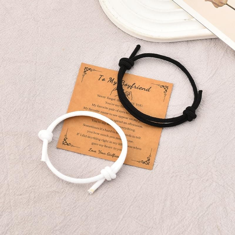 Couples Bracelets for Him and Her Bond Bracelet Long Distance Relationship Gift Ideas Adjustable Bracelets for Men Women