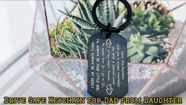 ENGZHI Drive Safe Dad Keychain - I Love You Gifts from Daughter Son, Daddy Birthday Gift Ideas Fathers Day Chirstmas for Men