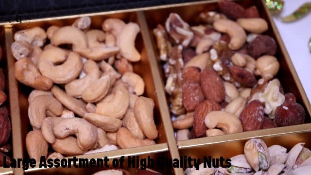 Luxurious Treats Nuts Gift Basket, Happy Birthday Nut Gifts Gourmet Collection Healthy Food Box Mixed Cravings Platter Tray Sampler Assortment Mix for Men Women