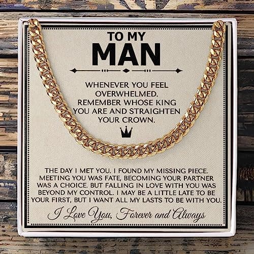 To My Man Steel Cuban Necklace - Meaningful & Romantic Gift