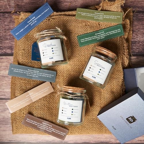 BLIEVE BLIEVE- Bible Verse Jar, Read Me When Bible Verses Jar For Daily Encouragement, Inspirational Prayer & Reflection, Christian Gifts For Women and Men, Religious Graduation Gifts (Men)