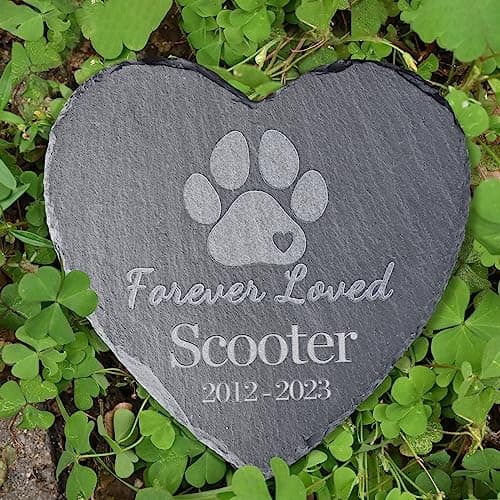 Dog Memorial Gifts for Loss of Pet - Personalized Loss of Dog Memorial Stone - Loss of Cat Sympathy Stone - Personalized Pet Loss Gifts - Sympathy Gift for Dog Passing Away - 4*4 Inches Memorial Stone