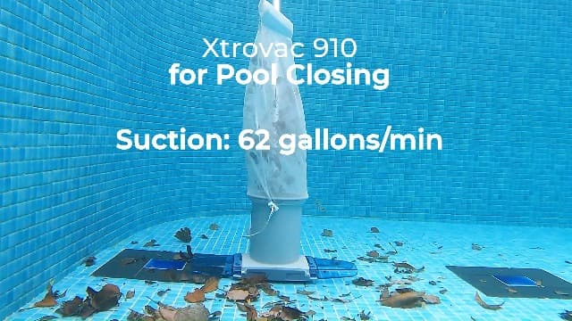 KOKIDO Rechargeable Heavy Duty Pool Leaf Vacuum Cleaner, Commercial Power Suction for Pool Closing, Standard and Fine Filter Bags, for Larger Leaves and Debris, Inground and Above Ground Pools XV910