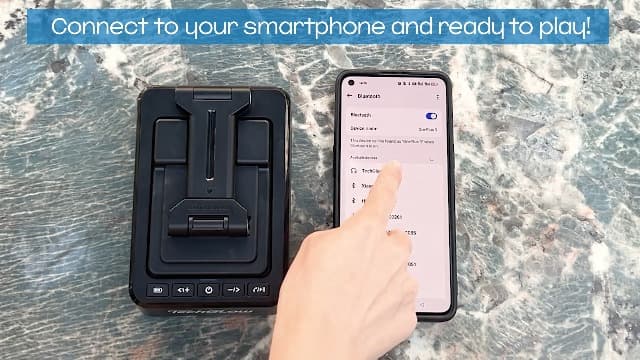 TechGlow Foldable Cellphone Stand with Bluetooth Speaker and Power Bank Birthday Gifts for Men Women Mother Father Boy Girl Teens Cool Tech Gadgets