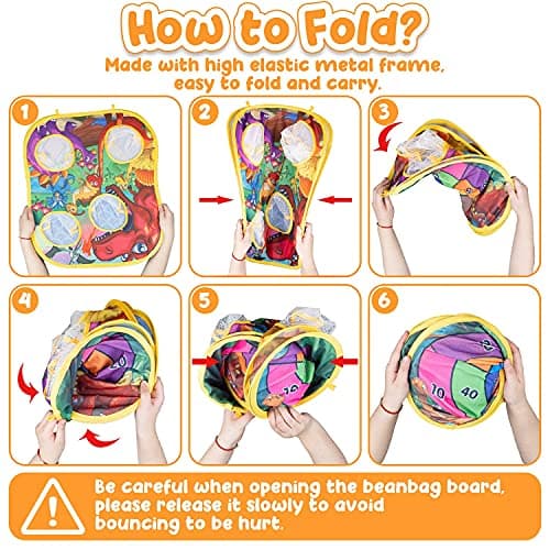 Bean Bag Toss Game for Kids - Cornhole Board Outdoor Toys for Toddlers -Party Activities Carnival Outside Yard Backyard Beach Lawn Games Toy for Kid Boys Girls Age 3 4 5 6 7 8 Year Old Birthday Gifts